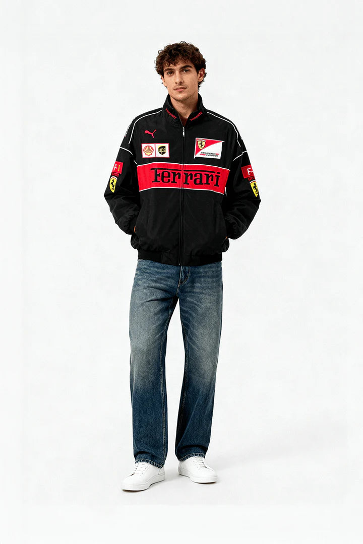 Ferrari F1 Vintage Racing Jacket - Black Edition